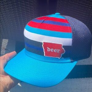 Iowa beer Colorful Striped Trucker Hat